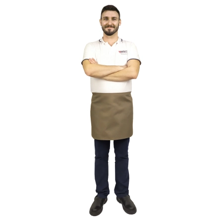 Zapaska długość 40cm beżowa – zapaska kelnerska – odzież gastronomiczna - inne ujęcie